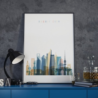 Kuwait City skyline print
