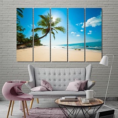 Shore wall art for bedroom, palm trees art for homes