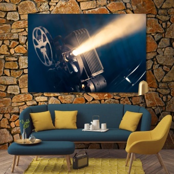 Film projector office wall decor, movie art prints on canvas