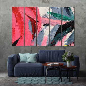 Color strokes on canvas abstract paintings for bedroom
