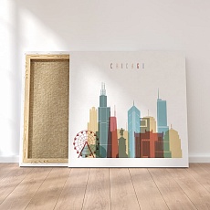 Chicago canvas wall pictures, Illinois artistic prints on canvas