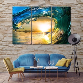 Colored ocean wave wall picture