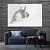White horse framed canvas wall art, black and white artwork