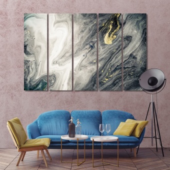 Silver abstract canvas wall art contemporary, cool abstract decor