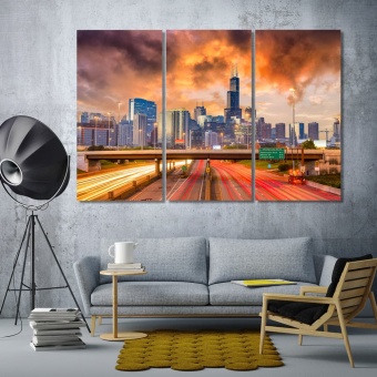 Chicago canvas wall decor, Illinois cool wall paintings