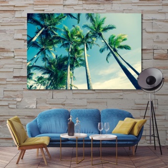 High palms trees large contemporary wall art, palm leaves art for home