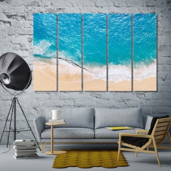 View of the beach from above wall decorations