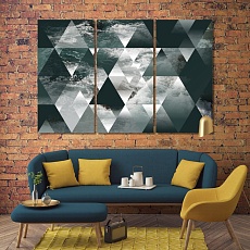 ‎abstract sea geometry with triangles canvas