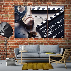 Movie artistic prints on canvas, film wall art for office