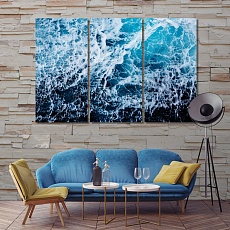 Waves wall decorations for bathrooms, water canvas art prints
