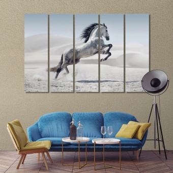 Silver horse modern art wall decor