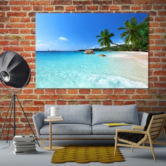 Beach wall art canvas prints, palm trees canvas wall decor