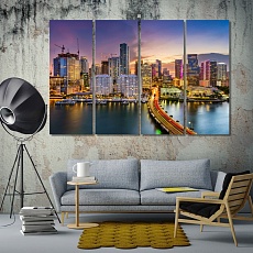 Florida skyline on Biscayne Bay decor