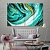 Turquoise and gold abstract painting wall decor