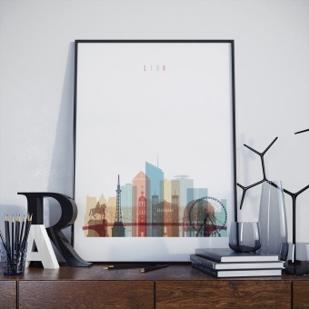 Lyon living room poster, France cool wall decorations