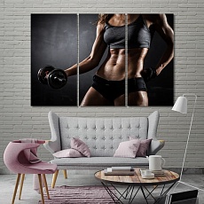 Gym wall decor and home accents, fitness canvas art work