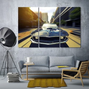 Sport car wall art office, car artistic prints on canvas