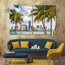Miami living room wall decor, Florida print canvas art