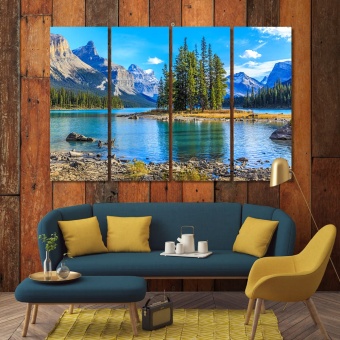 Spirit Island art prints on canvas, Jasper National Park art wall