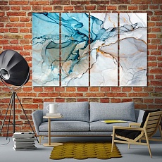 Marble abstract living room wall decor ideas, paint stains artwork