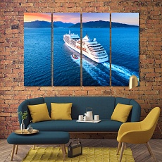 A cruise ship modern wall art for living room, ship print canvas art
