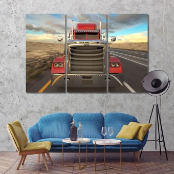 Truck on the road wall art for office