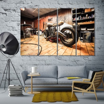 Motorbike canvas art prints, garage modern wall decor
