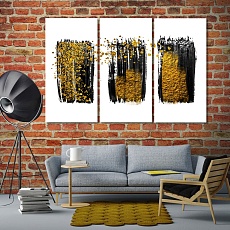 Gold and black abstract wall artistic prints