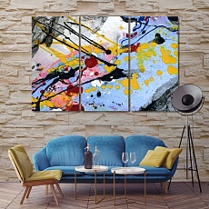 Art brush strokes print canvas art, abstract living room art decor