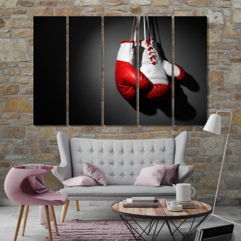 Red white boxing gloves wall decorating