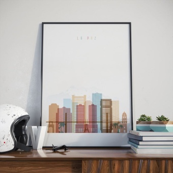 La Paz skyline print, ‎Bolivia office pictures for walls