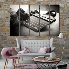 Film black and white artwork for living room, movie print canvas art