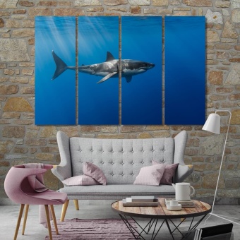 Shark canvas art large wall