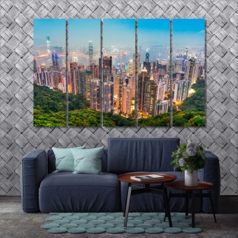 Hong Kong home decor paintings, Victoria Peak wall art canvas prints