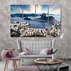 Rio de Janeiro canvas prints art, Brazil dining room wall art