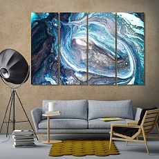 Cold colors abstract art wall decorating