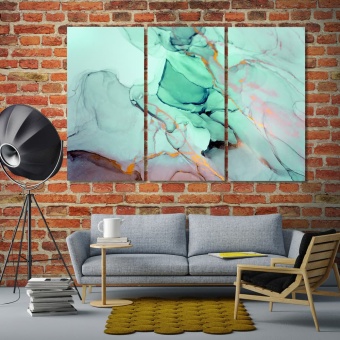 Colorful abstract painting, turquoise abstract wall art