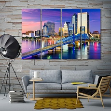 Jacksonville downtown city skyline art for homes