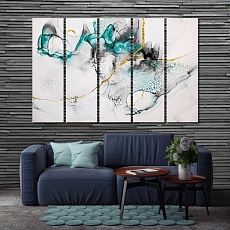 Marble abstract artistic prints on canvas, bedroom wall decorations