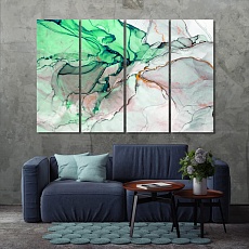 Green marble abstract print canvas art, abstract home goods wall art