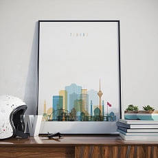 Tehran skyline print, ‎Iran living room pictures for walls