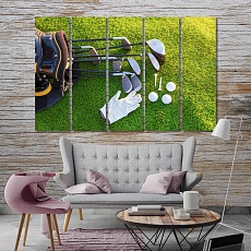 Golf wall decor and home accents, golf equipment canvas room decor