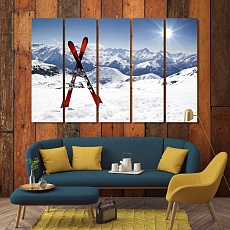 Ski wall art for living room, modern wall decorations