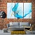 Blue marble abstract artistic prints on canvas, abstract art wall