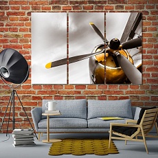 Airplane propeller decorations for living room walls