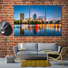 Springfield picture frame wall decor, Massachusetts canvas decor